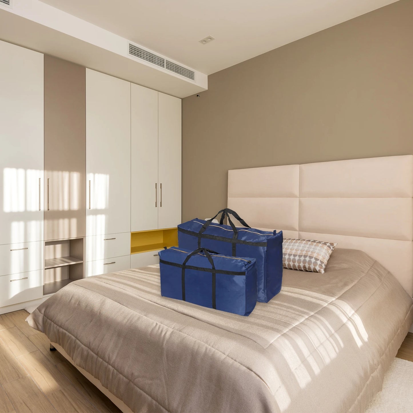 35" Extra Large Moving Bag Oxford Waterproof Storage Bag with Double Zippers Duffle Bag for Storage Packing Home Camping Black