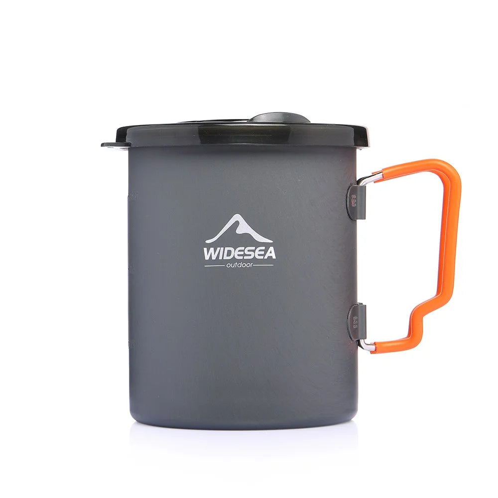 Widesea Camping Coffee Pot with French Press Outdoor Cup Mug Cookware for Hiking Trekking