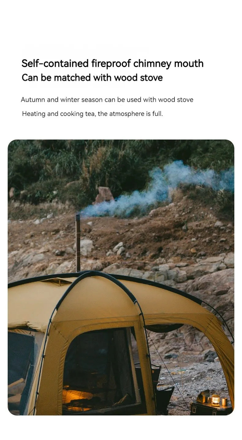 Naturehike Dunes 10.9 Camping Tent 6 People 4 Seasons Dome Extended Canopy Outdoor Waterproof Large Space Tent With Chimney Hole