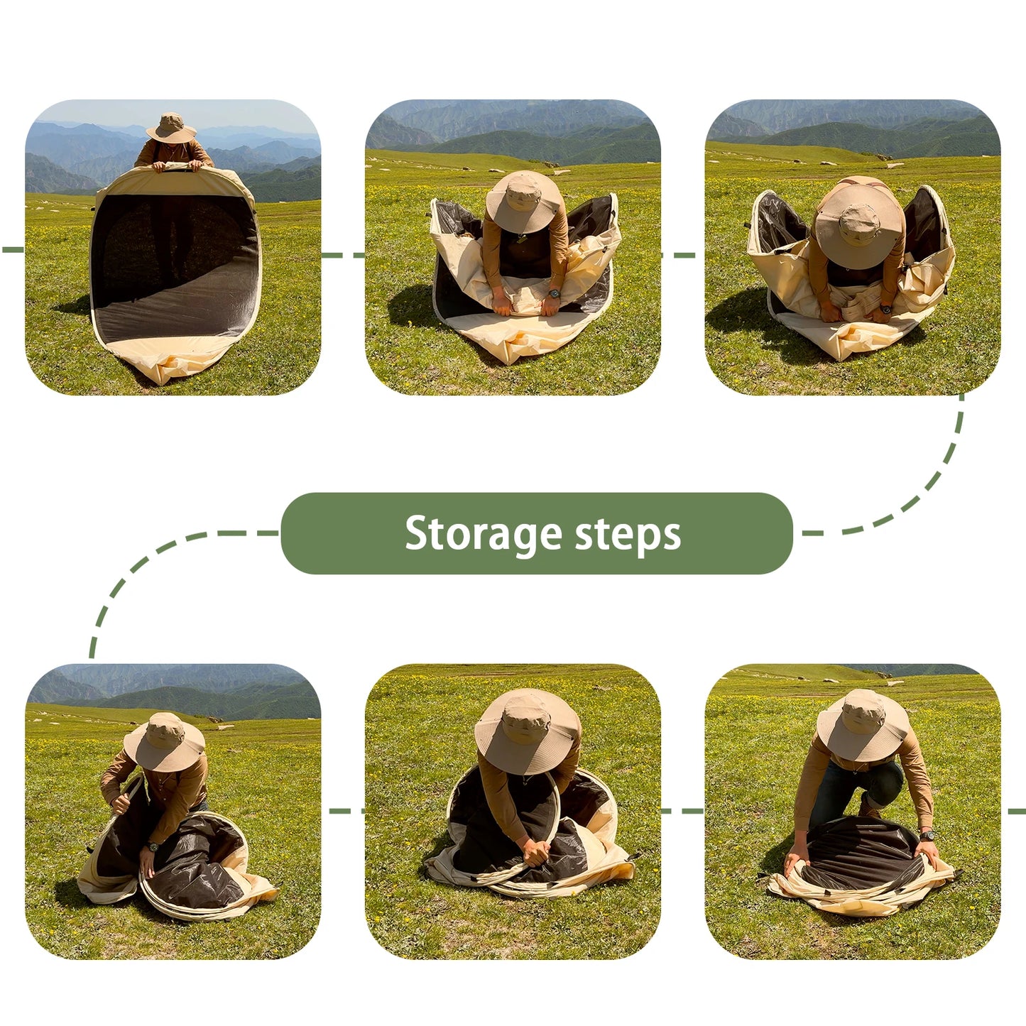 Pop Up Party Tent , 4-6 Person Pavilion, Screen Tent, 6-sided Pop-up Camping Canopy Tent With Mesh Window