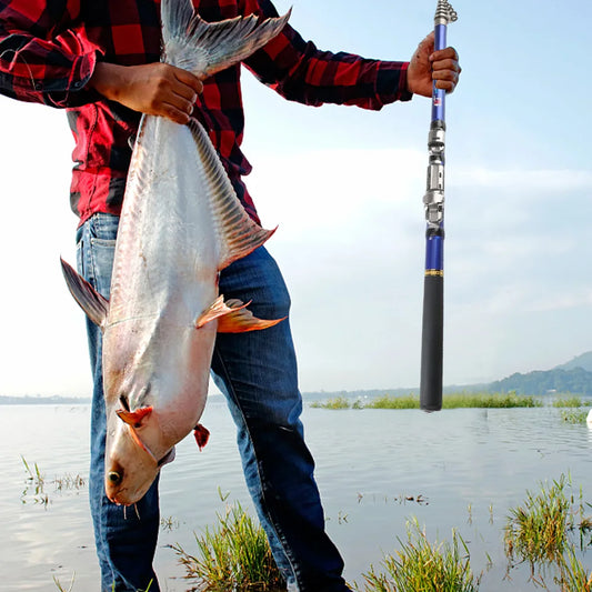 Telescopic Fishing Rod Collapsible Fishing Pole Portable Lightweight Fly Rod Non Slip Handle for Reservoir Pond Beach Fishing