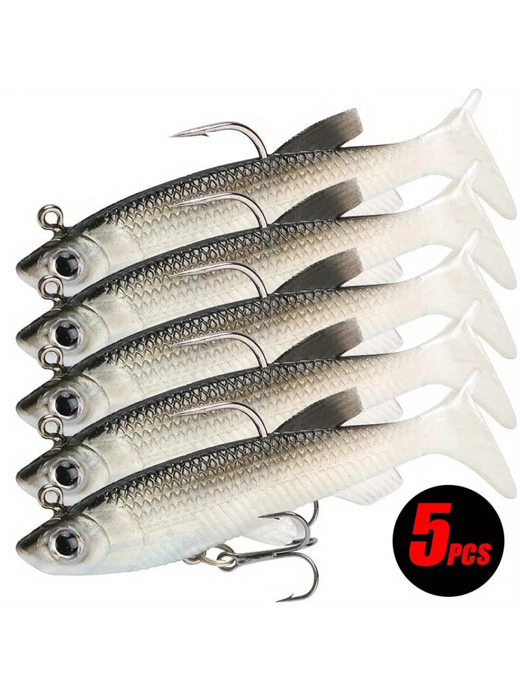 5Pcs Realistic Soft Bait-8Cm Realistic Bait-High-Quality Sharp Hook-For-Use for Freshwater and Salty Fishing