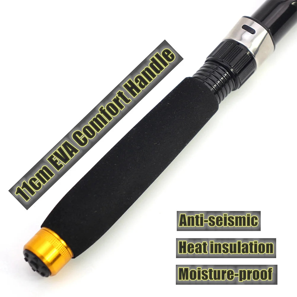 1.8m/2.1m Fishing Rod Portable Ultra Short Sea Rod Carbon Shrink Mini Long Casting Fishing Accessories Carbon Fiber Material