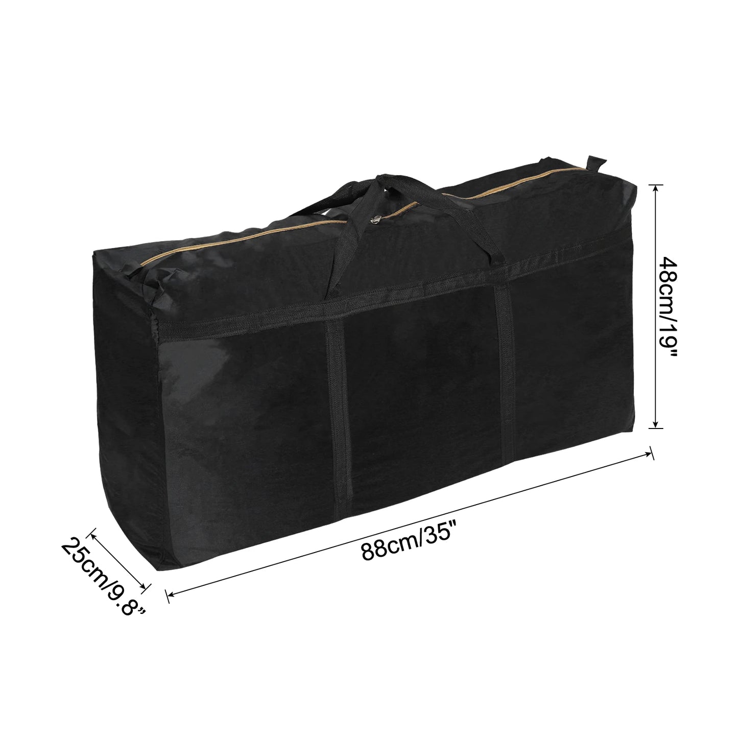 35" Extra Large Moving Bag Oxford Waterproof Storage Bag with Double Zippers Duffle Bag for Storage Packing Home Camping Black