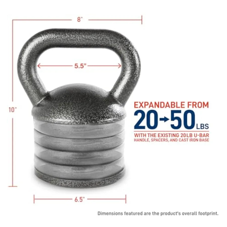 Adjustable Heavy-Duty Kettlebell for Strength Training and Weightlifting Cast Iron Grey Ideal Home Gym Equipment APKB-5009