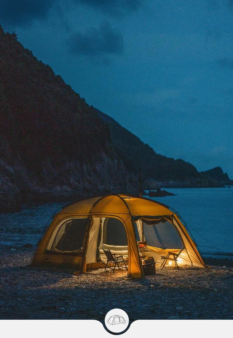 Naturehike Dunes 10.9 Camping Tent 6 People 4 Seasons Dome Extended Canopy Outdoor Waterproof Large Space Tent With Chimney Hole