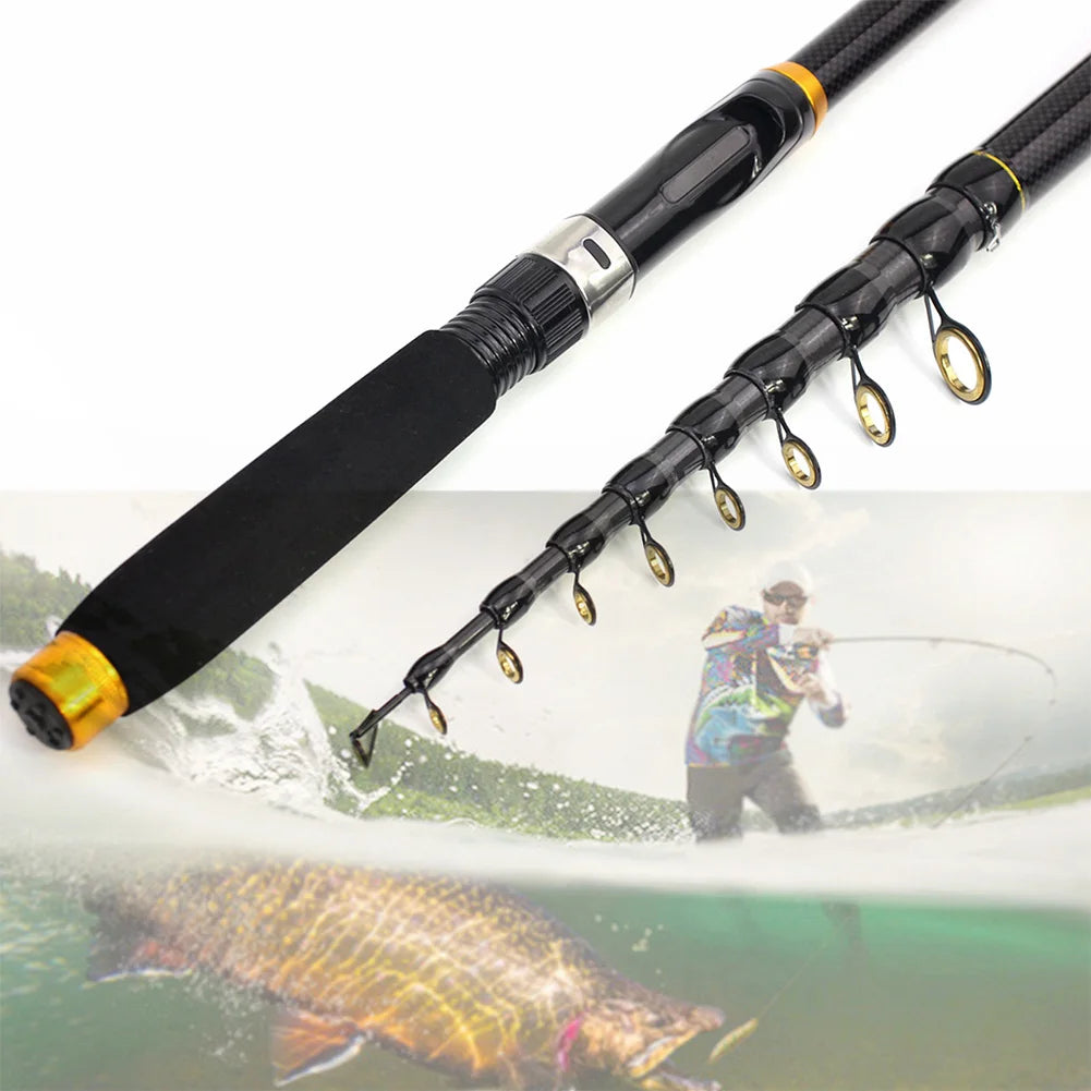 Carbon Fiber Spinning Rod Telescopic Travel Fishing Pole Carp Fishing Rod Fishing Accessories for Carp Fishing