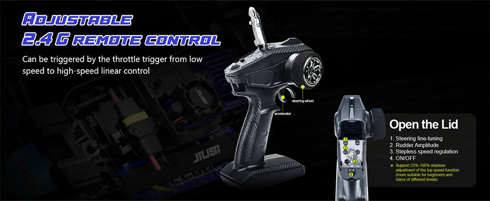 JIUSI WB12 PRO 1/12 Racing Car 4WD High Speed 80KM/H Brushless Remote Control Car Off-road Competitive Drift RC Car Toy Kid Gift