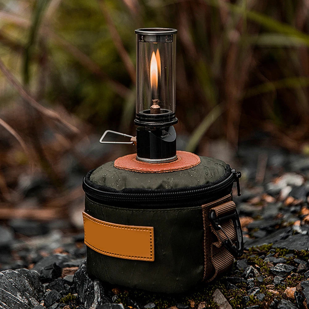 Camping Gas Lantern Butane Gas Light Lantern Multi-Function Gas Candle Light Metal Portable Tent Lantern for Camping Picnic