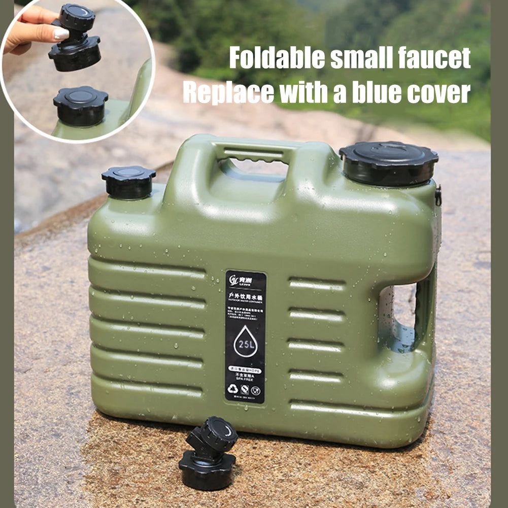 25L Camping Water Container with Detachable Faucet No Leakage for Outdoor Travel Driving Portable Drinking Water Canister
