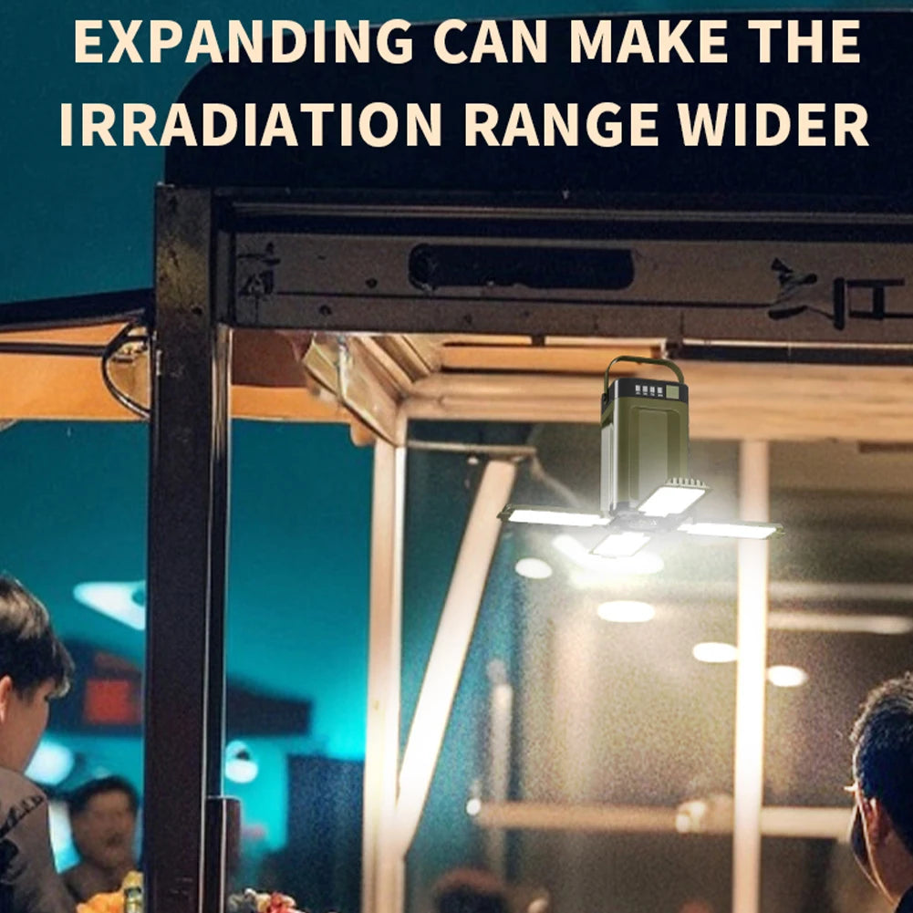 Foldable Camping Light Power Bank Rechargeable Lantern Solar Camping Lantern LED Tent Light for Camping Hiking Fishing