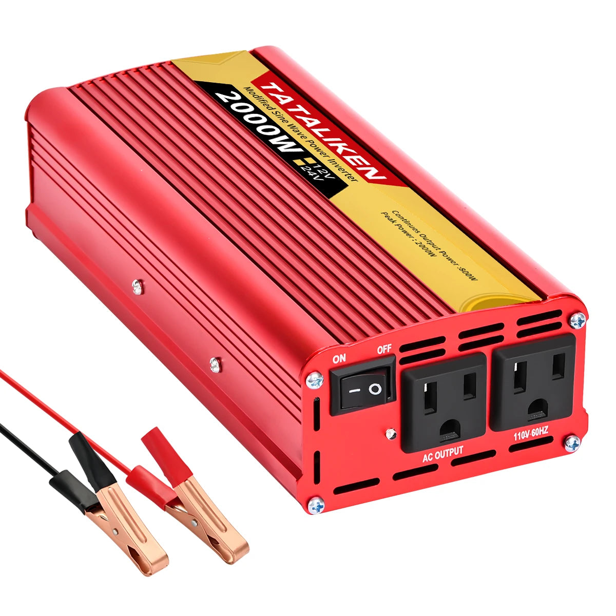US Socket Inverters 12V/24V 60HZ 110V 600W 1500W 2000W 2500W, Portable Vehicle-Mounted Household Frequency Converter