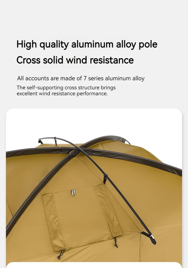 Naturehike Dune 7.6 Camping Tent 2 People 4 Season Tent Ultralight PU2000mm Outdoor Travel iking Tent With Chimney Screen Window