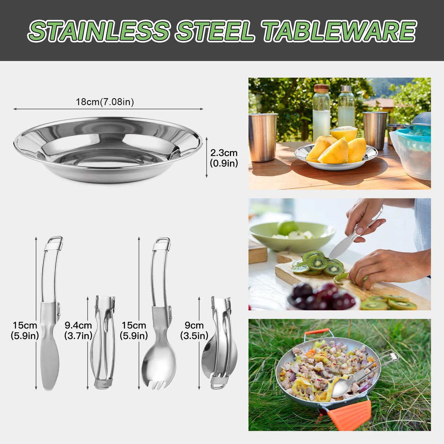 Camping Cookware Mess Kit TOMSHOO Outdoors Camping Pot Set Portable Aluminum Cookware Set