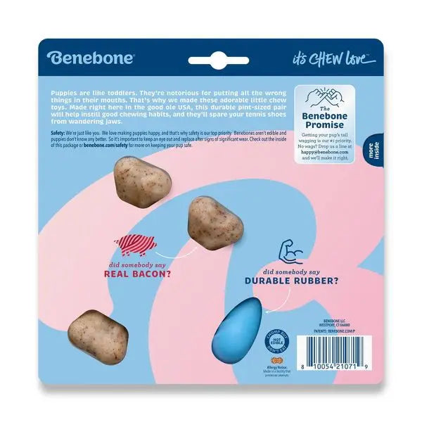 Rubber and Nylon Puppy Dog Chew Toy - S - 2pk