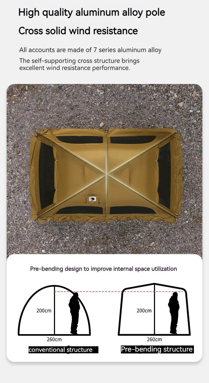 Naturehike Dunes 10.9 Camping Tent 6 People 4 Seasons Dome Extended Canopy Outdoor Waterproof Large Space Tent With Chimney Hole