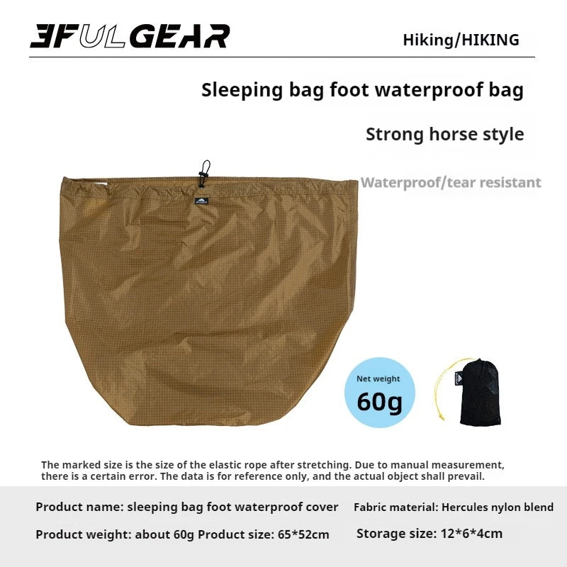 3F UL GEAR Sleeping Bag Foot Ultralight Dyneema Nylon Portable Waterproof Bag Camping Sleeping Bag Accessories Tear Resistant