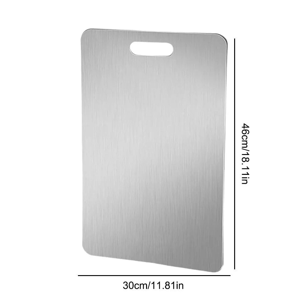 Stainless Steel Cutting Board Double Sided Chopping Board Thickened Pastry Board for Kitchen for Meat Fruit Vegetables Baby Food