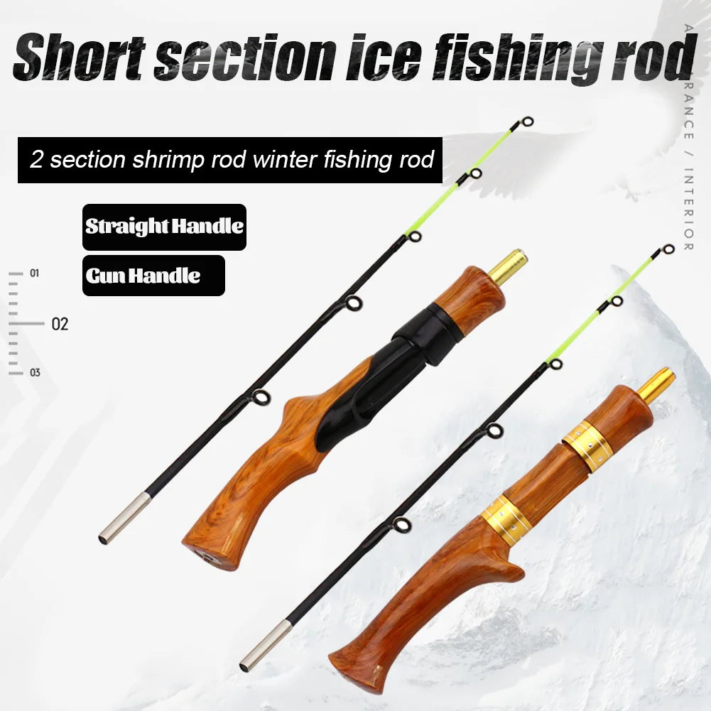 62cm Winter Ice Fishing Rod Portable Carbon Casting Carp Fishing Pole Tackle Compression Resistance Outdoor Fishing