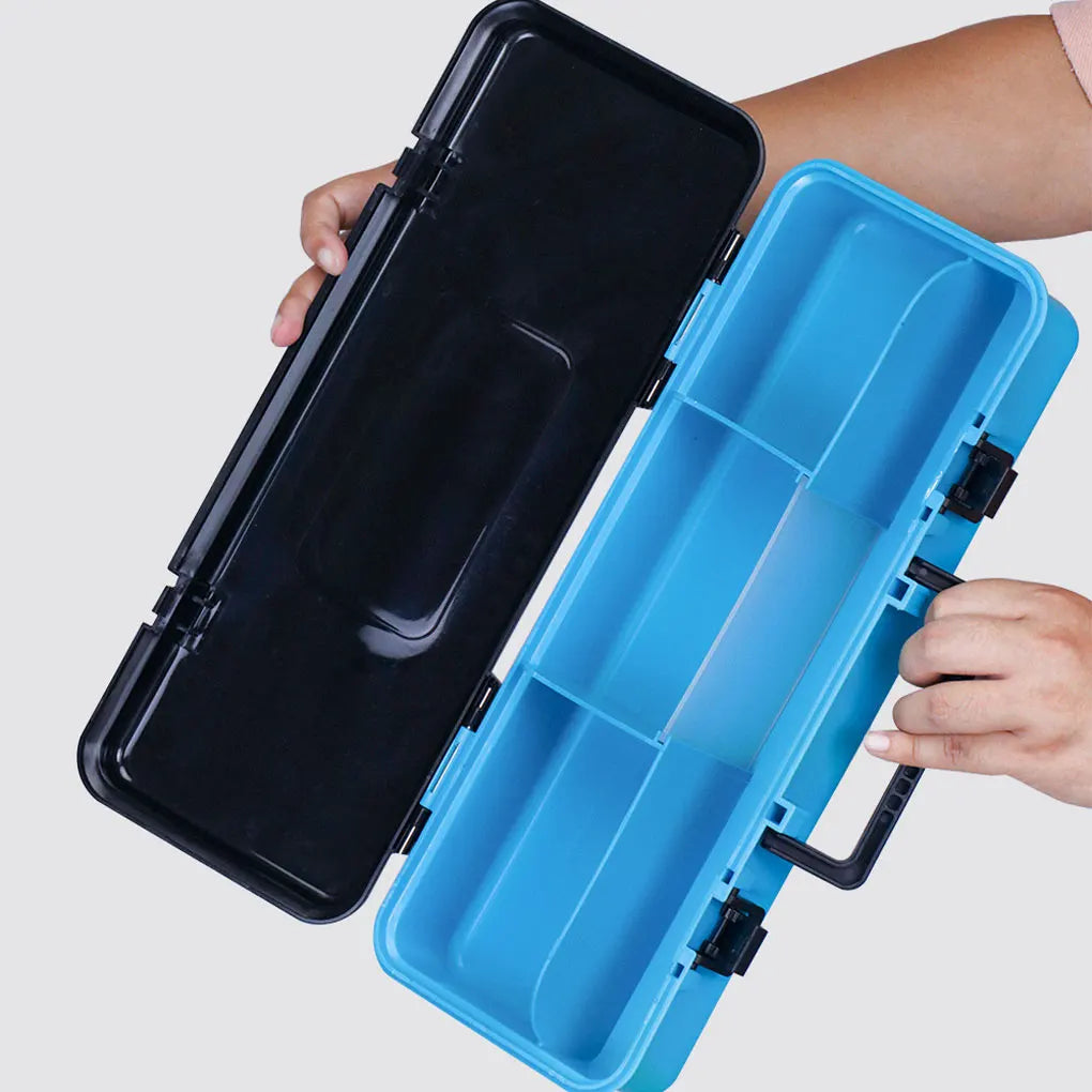 Fishing Tackle Box Handle Bait Lure Case Supply Hooks Organizer Blue