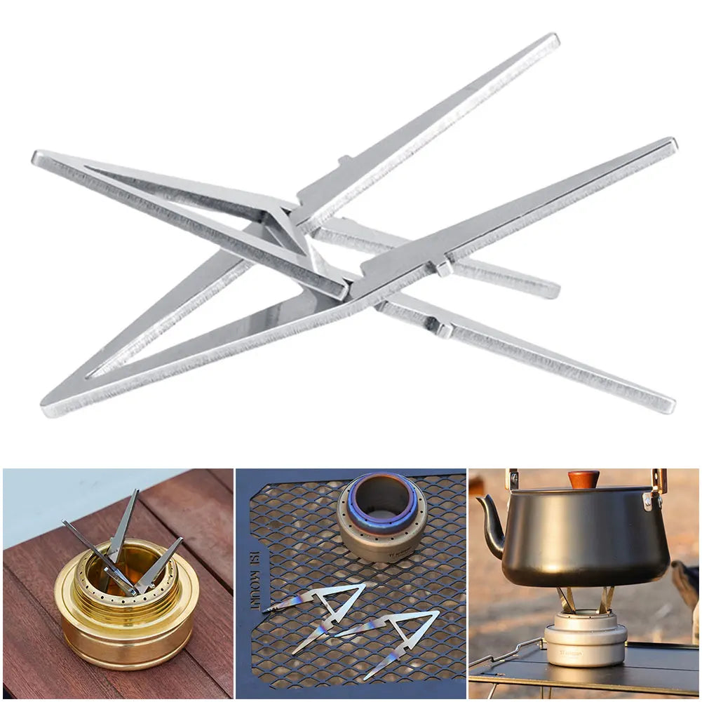 Alcohol Stove Internal Bracket Stainless Steel Portable Alcohol Stove Bracket Detachable Camping Pot Stand for Family Picnics