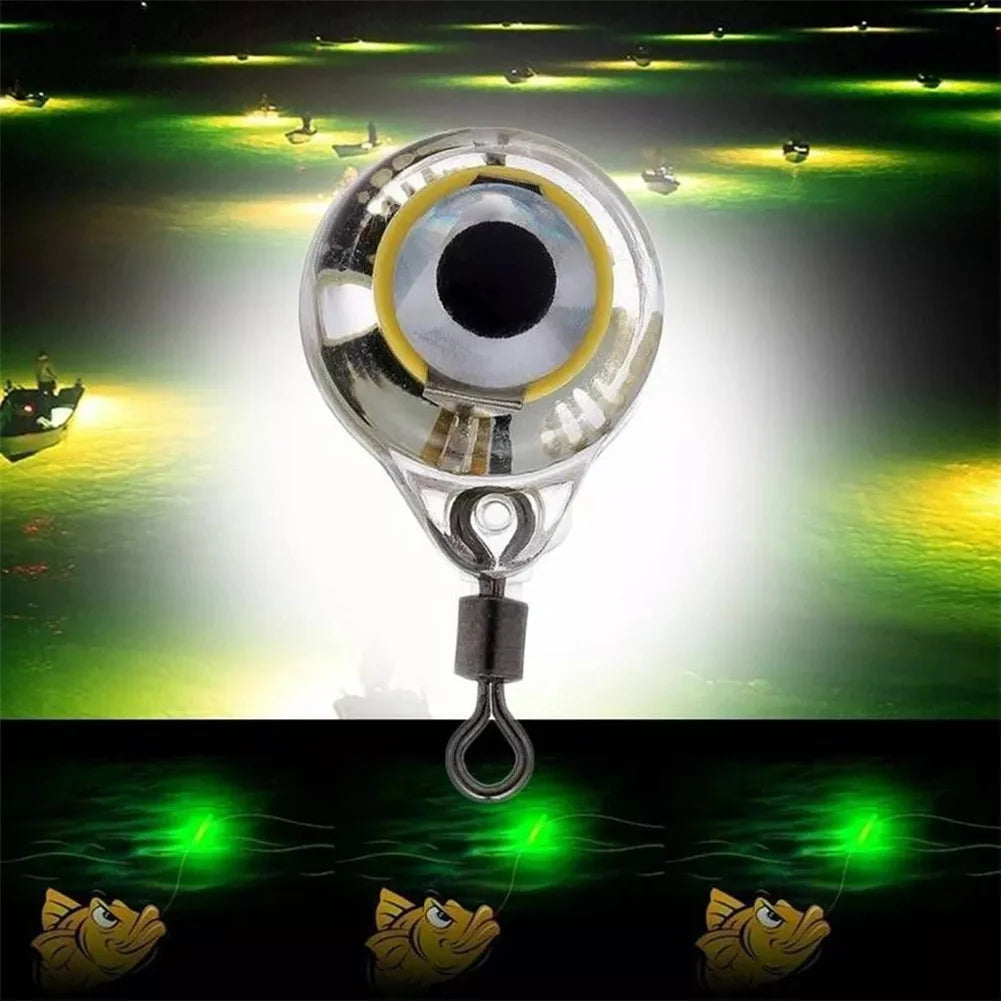 500-10pcs Mini Fishing Lure Light LED Deep Drop Underwater Eye Shape Fishing Squid Fishing Bait Luminous Lure to Attracting Fish
