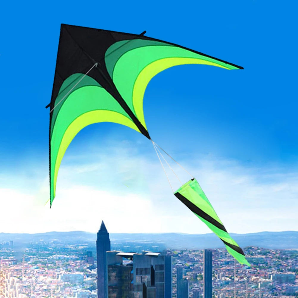1.6m Large Delta Kite Toy Easy To Fly Primary Stunt Kite 10 Meter Tail Flight Kite with Wheel Line for Kids Adults for Outdoor