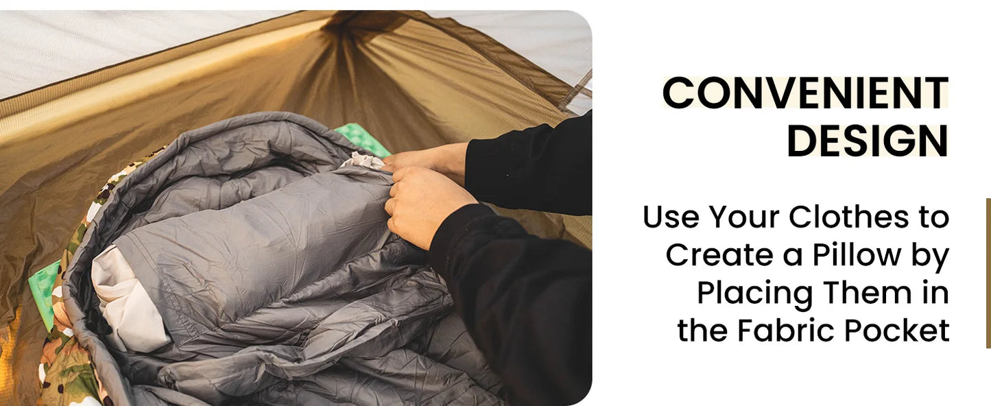 OneTigris Military Camo Mummy Sleeping Bag 0~15C Portable Ultralight Single Sleep Bag For Adult Jungle Survival Camping Hiking