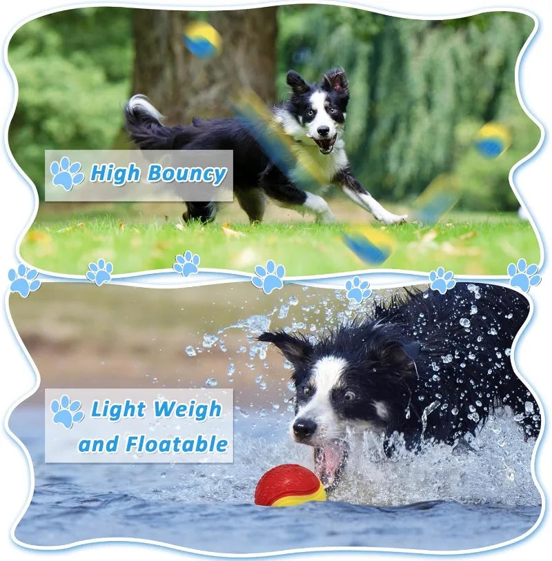 Dog Toys Balls for Training, Tough Ball Toys for Dogs, Fit with Dog Ball Launcher, High Bouncy Dog Ball for Interactive Playing