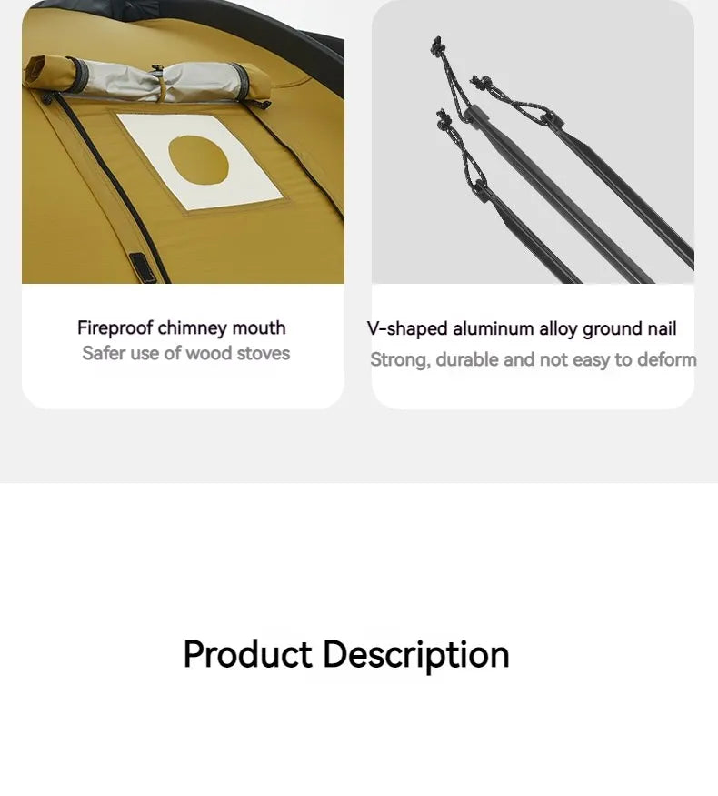 Naturehike Dunes 10.9 Camping Tent 6 People 4 Seasons Dome Extended Canopy Outdoor Waterproof Large Space Tent With Chimney Hole