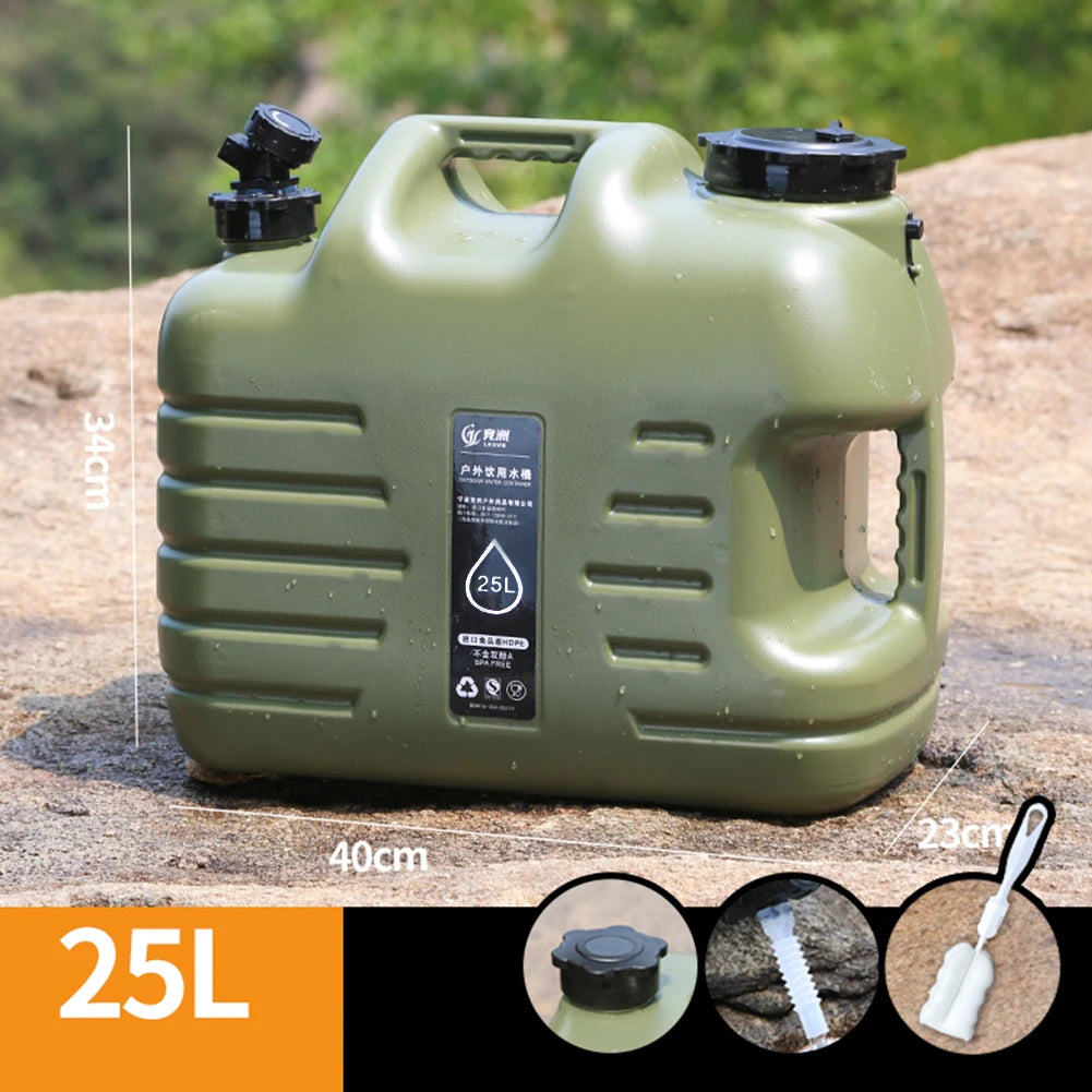 25L Camping Water Container with Detachable Faucet No Leakage for Outdoor Travel Driving Portable Drinking Water Canister