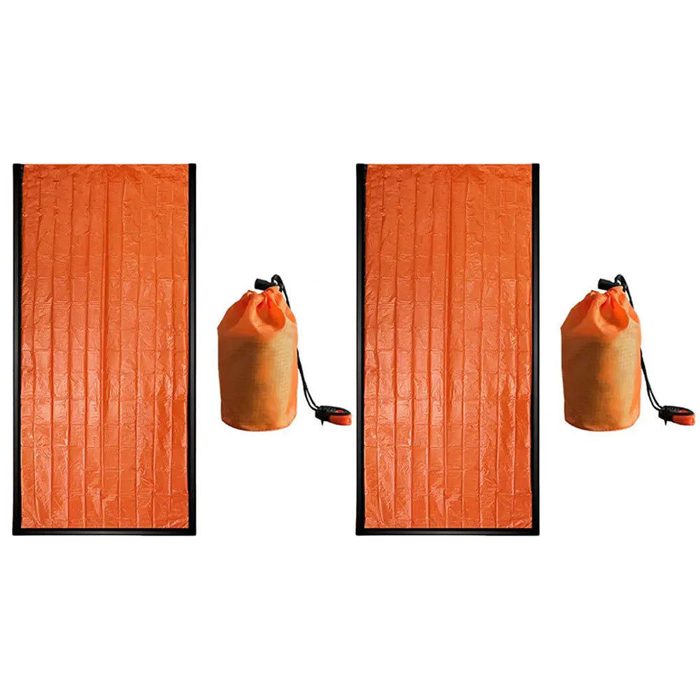 2 Pack Emergency Sleeping Bag Emergency Blanket Portable Thermal Sleeping Bag Survival Gear for Camping Hiking Outdoor Adventure