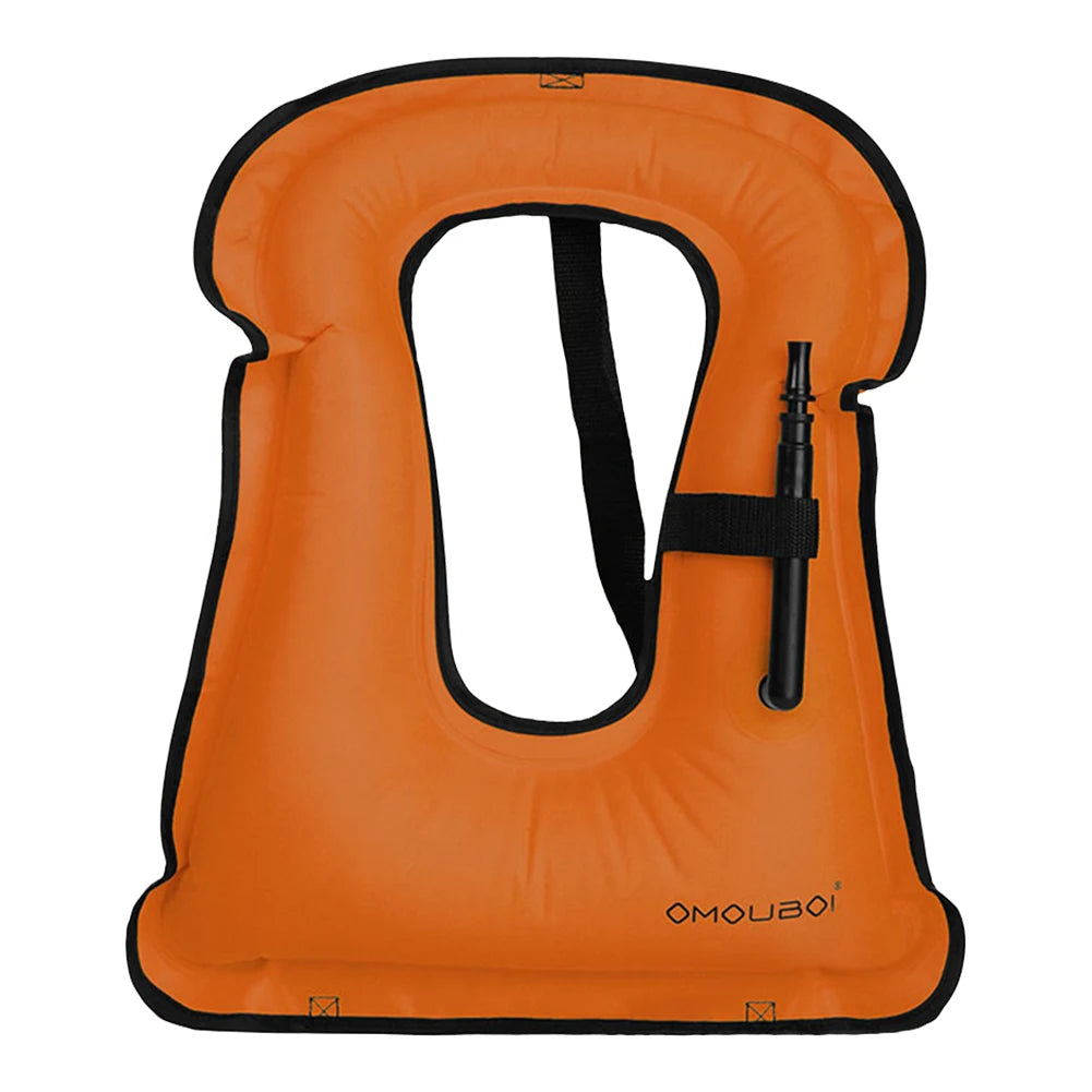 Inflatable Snorkeling Vest Adjustable Inflatable Buoyancy Vest Floating Life Vest for Snorkeling Swimming Kayaking Boating