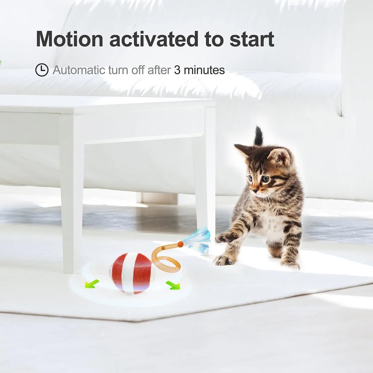 Indoor interactive cat toy,third-generation elastic net tail agile mobile cat ball,adult cat automatic cat toy,sports activation