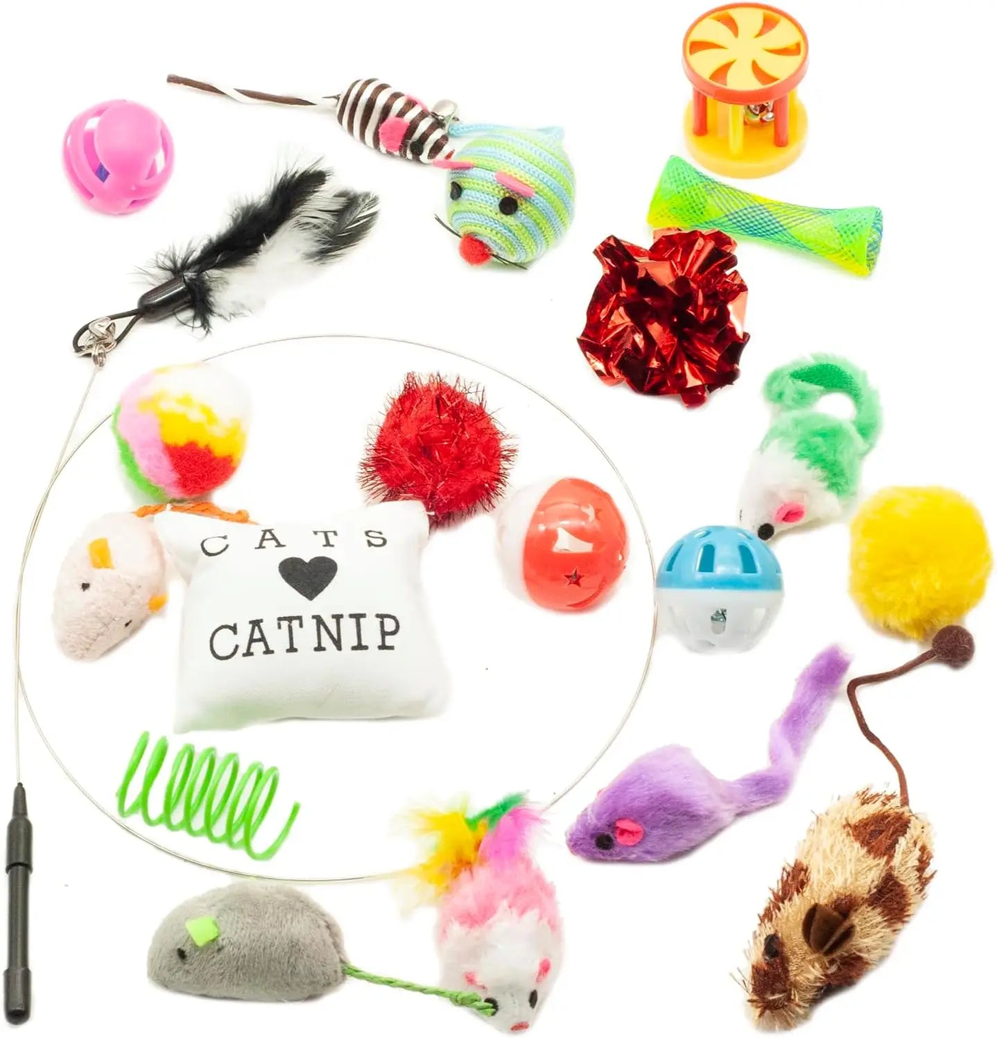 20 piece set of fashionable cat toys