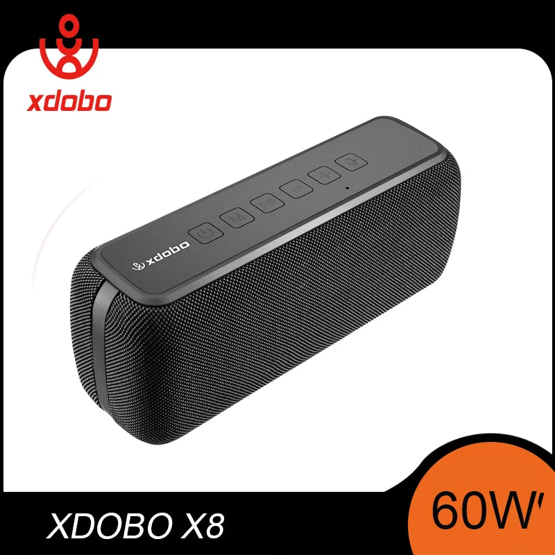 Original XDOBO X8 60W Portable Speakers Bass Subwoofer Wireless Waterproof 6600mAh TWS Support TF/AUX