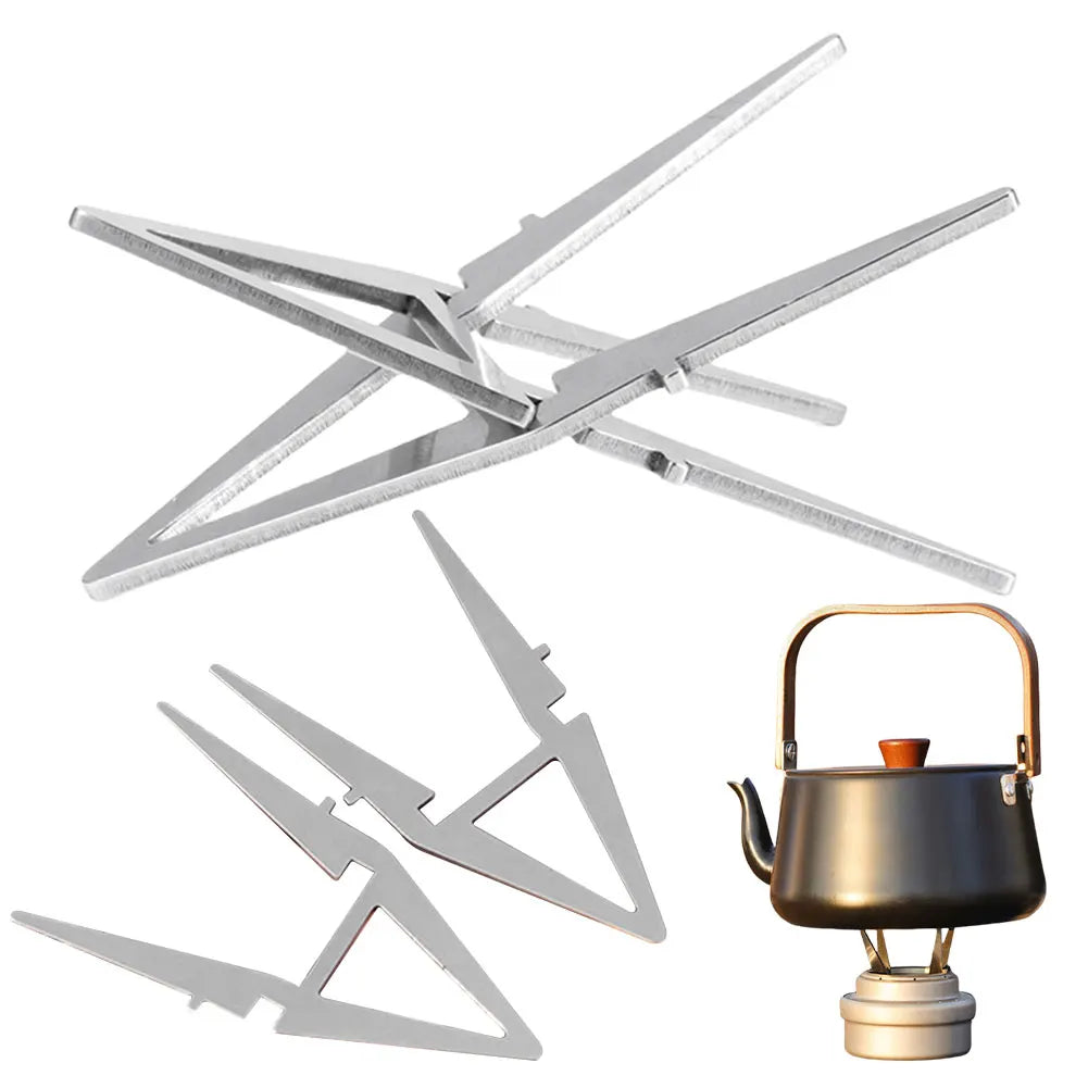 Alcohol Stove Internal Bracket Stainless Steel Portable Alcohol Stove Bracket Detachable Camping Pot Stand for Family Picnics