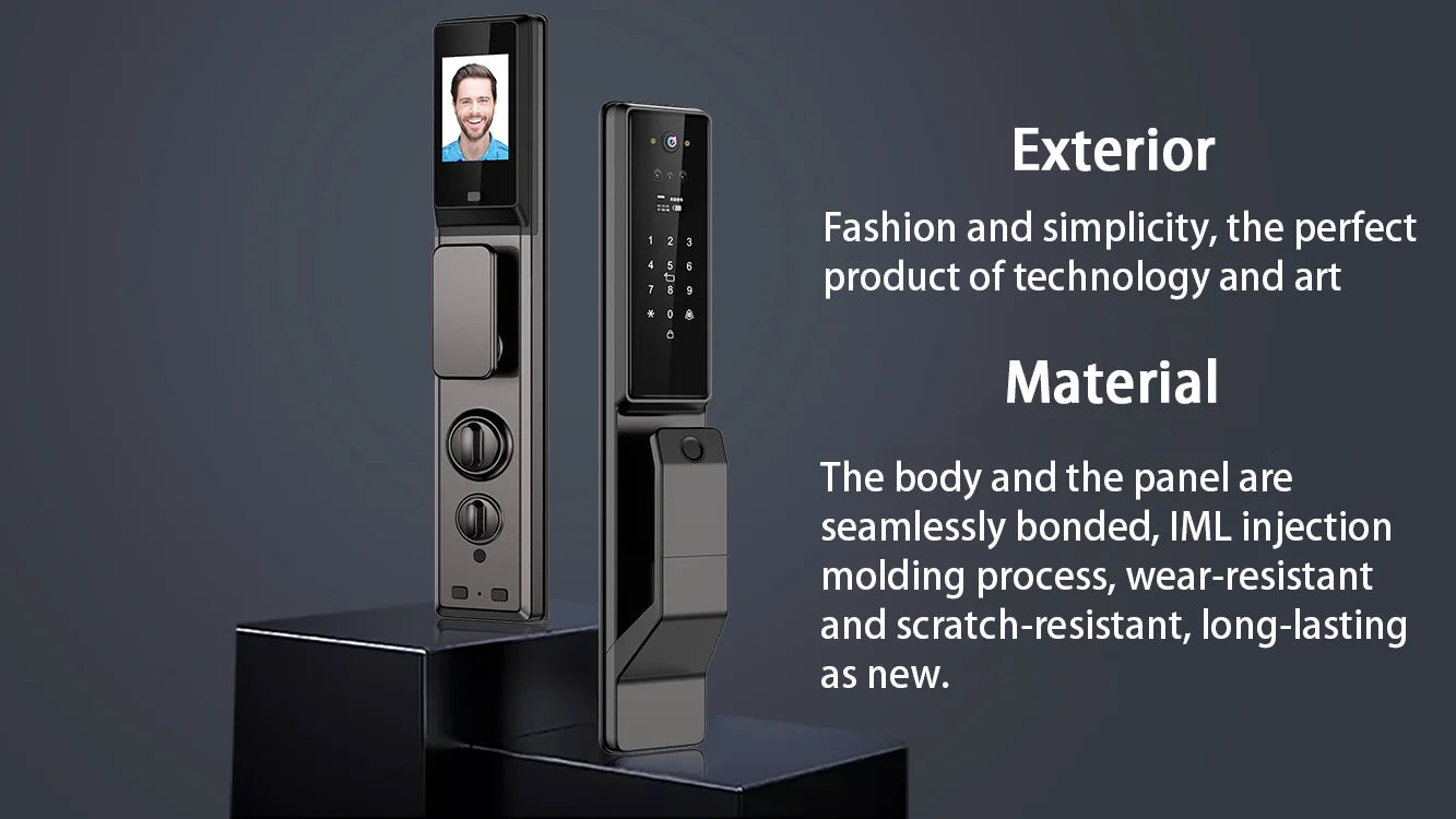 Waterproof Outdoor Smart  Lock Wifi Alexa Tuya APP Aluminium Alloy Material Fingerprint Password Smart Door Lock With Camera