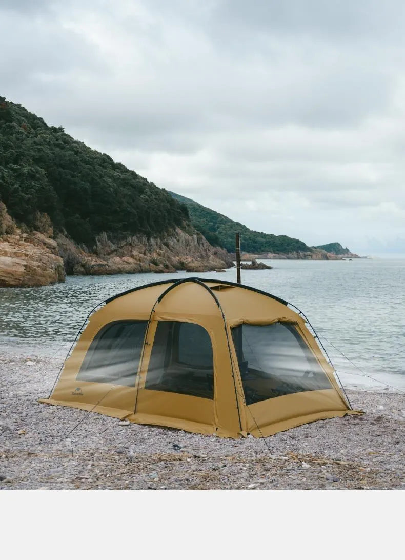Naturehike Dunes 10.9 Camping Tent 6 People 4 Seasons Dome Extended Canopy Outdoor Waterproof Large Space Tent With Chimney Hole