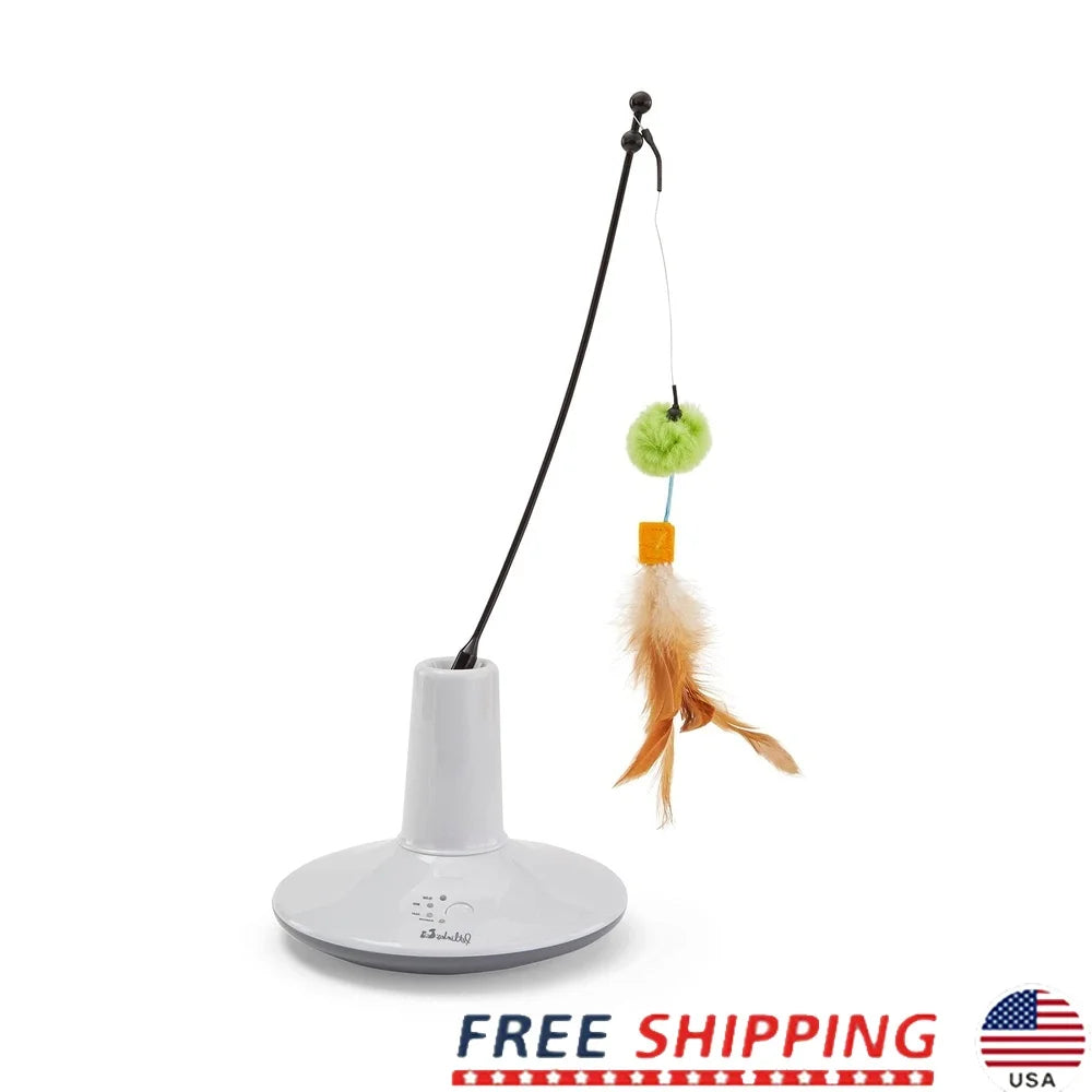 Electronic Motion Cat Toy Interactive Play Exercise Rechargeable Multi-Textured Prey Mimicking Interactive Cat Feathers Safe Fun