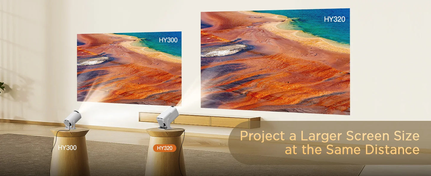 LYNCAST HY320 Smart Projector Android 11 MINI Portable Home Cinema Dual WiFi6 400ANSI BT5.0 Remote Control Projection 1080P