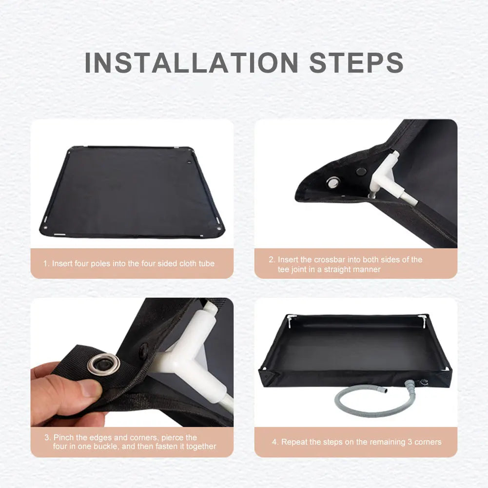 Portable Shower Pan with Drain Hose Camping Shower Base Outdoor Tent Shower Tray for RV Outdoor Camping Shower Beach Pet Bath