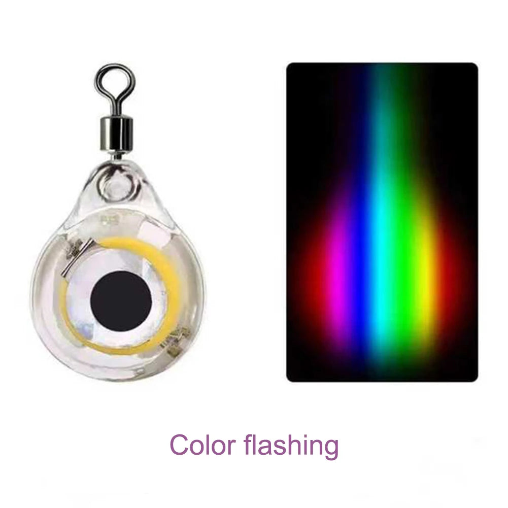 500-10pcs Mini Fishing Lure Light LED Deep Drop Underwater Eye Shape Fishing Squid Fishing Bait Luminous Lure to Attracting Fish