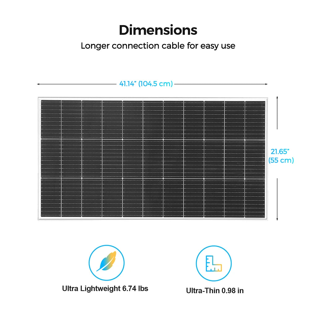Rigid Solar Panel Battery Charger Modules 1200W 720W 600W 480W 360W 240W 120W Photovoltaic Panels 18V Monocrystalline cell