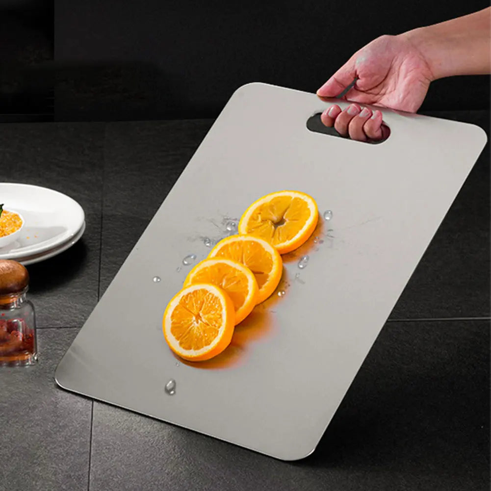 Stainless Steel Cutting Board Double Sided Chopping Board Thickened Pastry Board for Kitchen for Meat Fruit Vegetables Baby Food