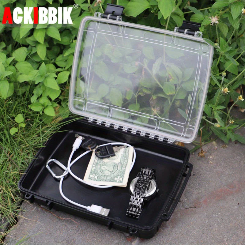 Ackibbik 1pc Waterproof Dry Box Case Watertight Tackle Storage Containers for Kayaking & Boating Floating Fishing Tray Box