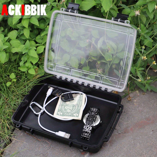 Ackibbik 1pc Waterproof Dry Box Case Watertight Tackle Storage Containers for Kayaking & Boating Floating Fishing Tray Box