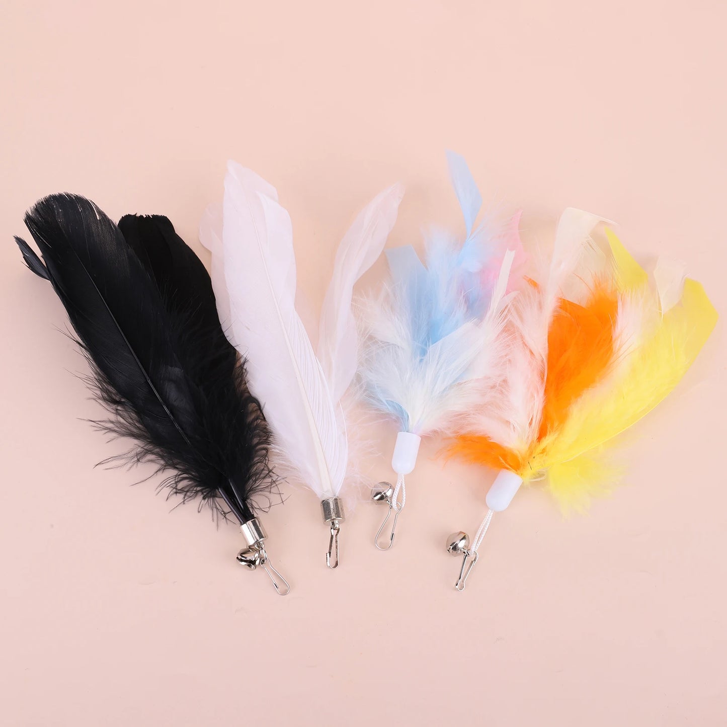 Pet Cat Toy Set Replacement Head Toy Suit Multifunction Interactive Cat Toy Handfree Cat Toy Stick for Floor Glass Door Panel