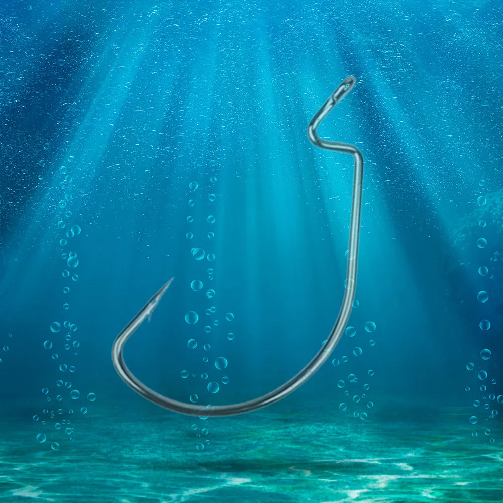 100PCS/Box Barbed FishHooks High Carbon Steel Carp Fishhook Fishing Barbed Hooks for Freshwater Saltwater Fishing Accessories