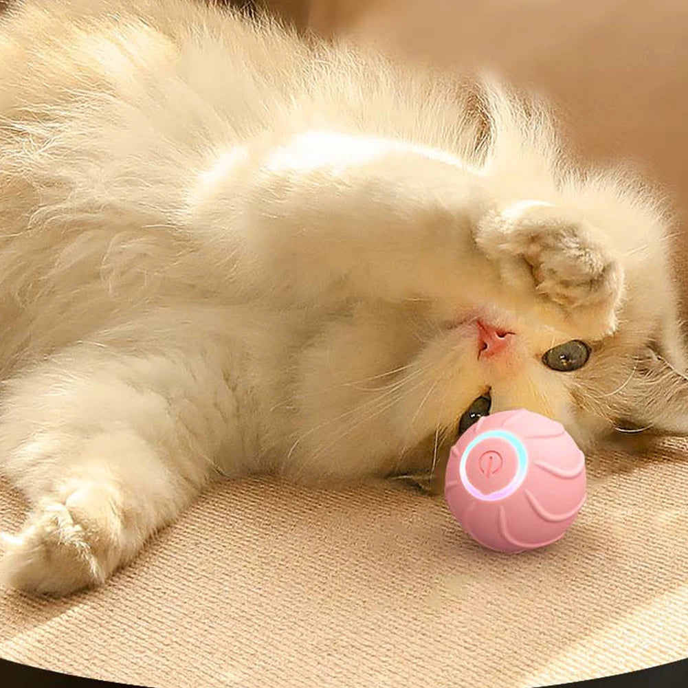 Cat Rolling Ball Obstacle Avoidance Interactive Cat Toy Ball USB Rechargeable Automatic Bouncing Ball Electric Pet Supplies